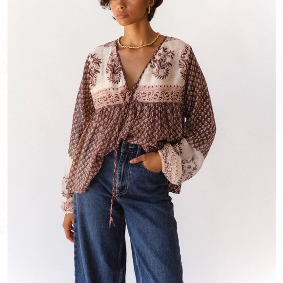 Daughters of India Rooh blouse in cacao - Picture 1 of 13